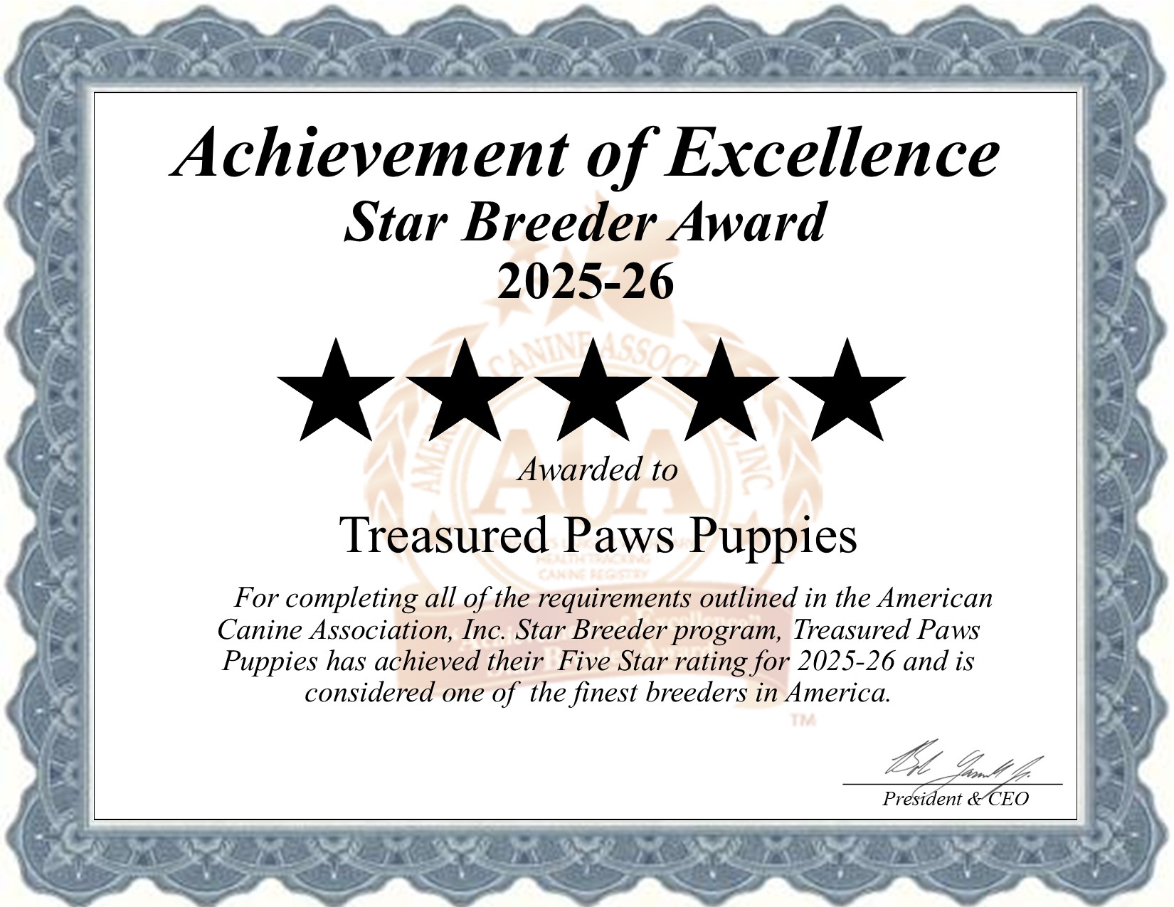 Treasured Paws, Puppies, dog, breeder, star, certificate, Treasured Paws-Puppies, Coatesville, PA, Pennsylvania, puppy, dog, kennels, mill, puppymill, usda, 5-star, aca, ica, registered, Corgi, pa-doglaw